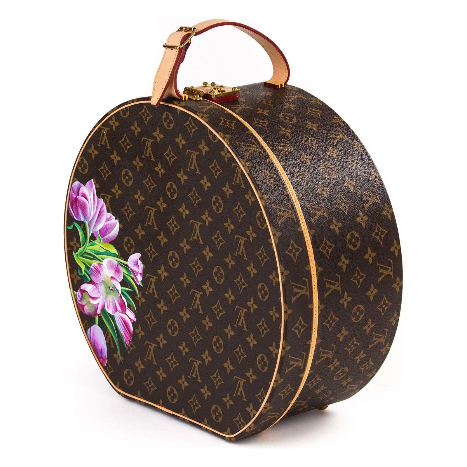 Monogram Hat Box 40 with Floral Motif