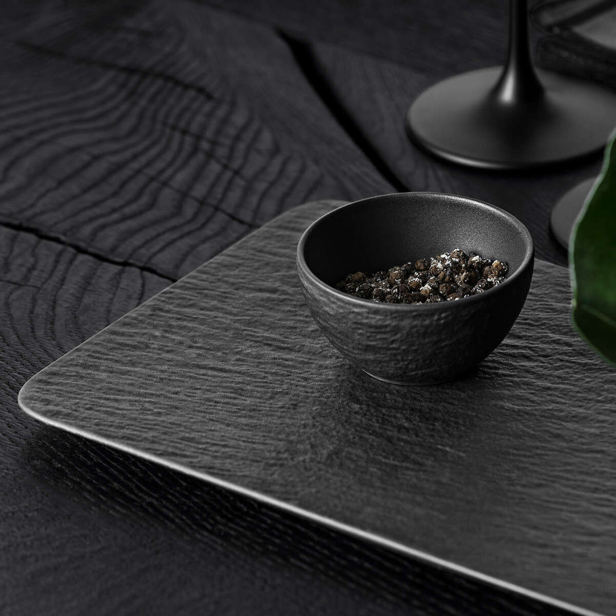 Manufacture Rock Dip Bowl Set, 4pcs Black