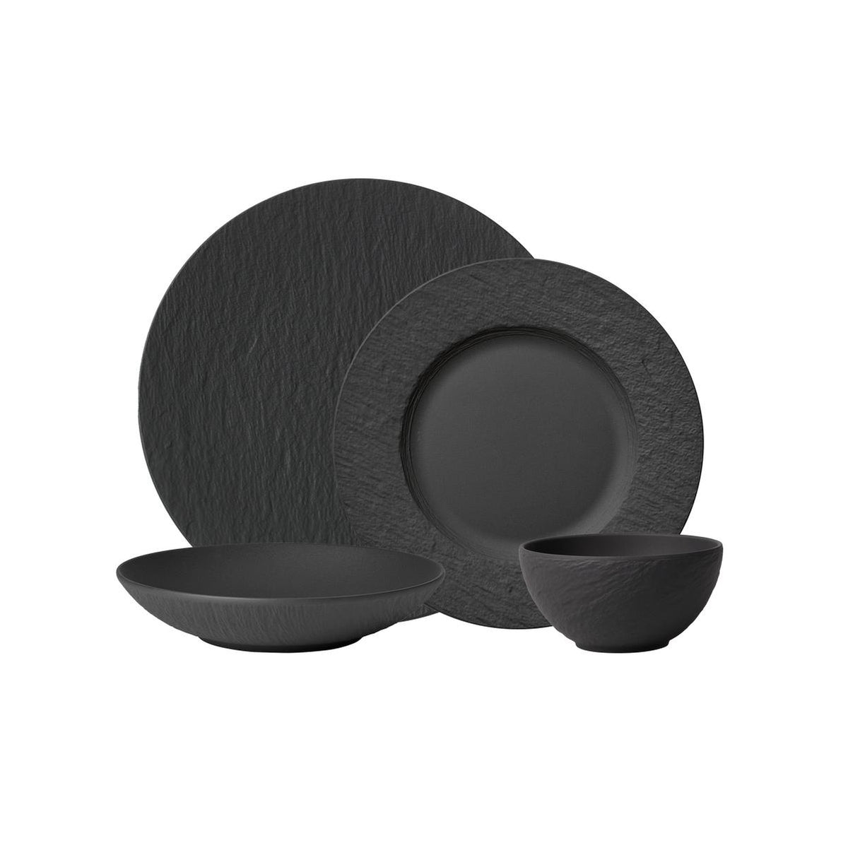 Manufacture Rock Dinner Set for Two, 8pcs Black