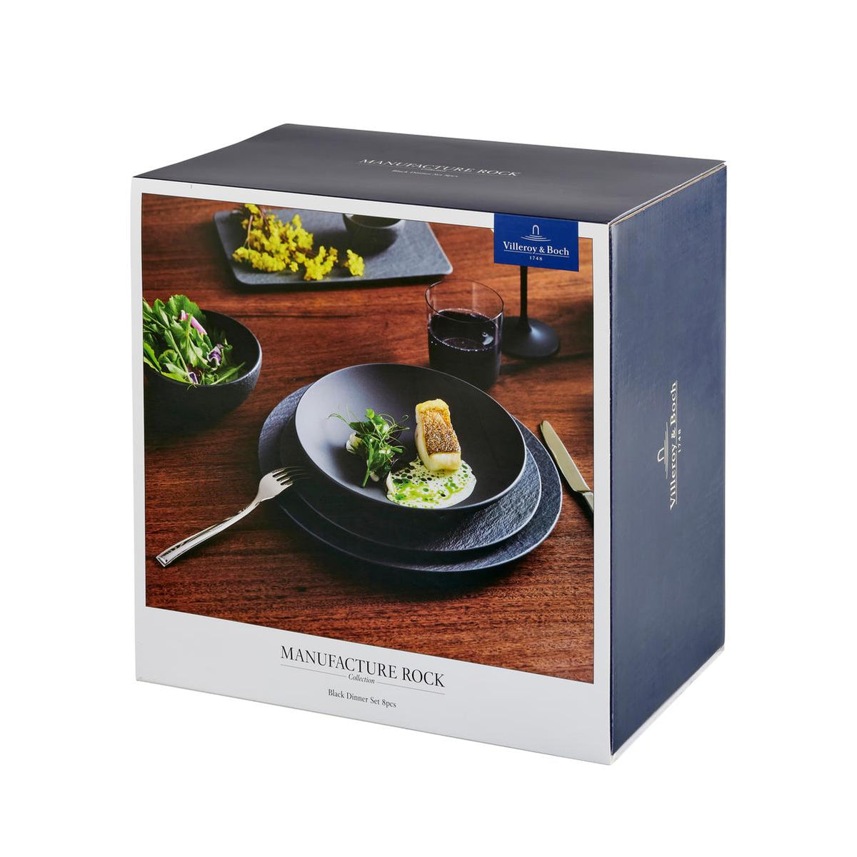 Manufacture Rock Dinner Set for Two, 8pcs Black