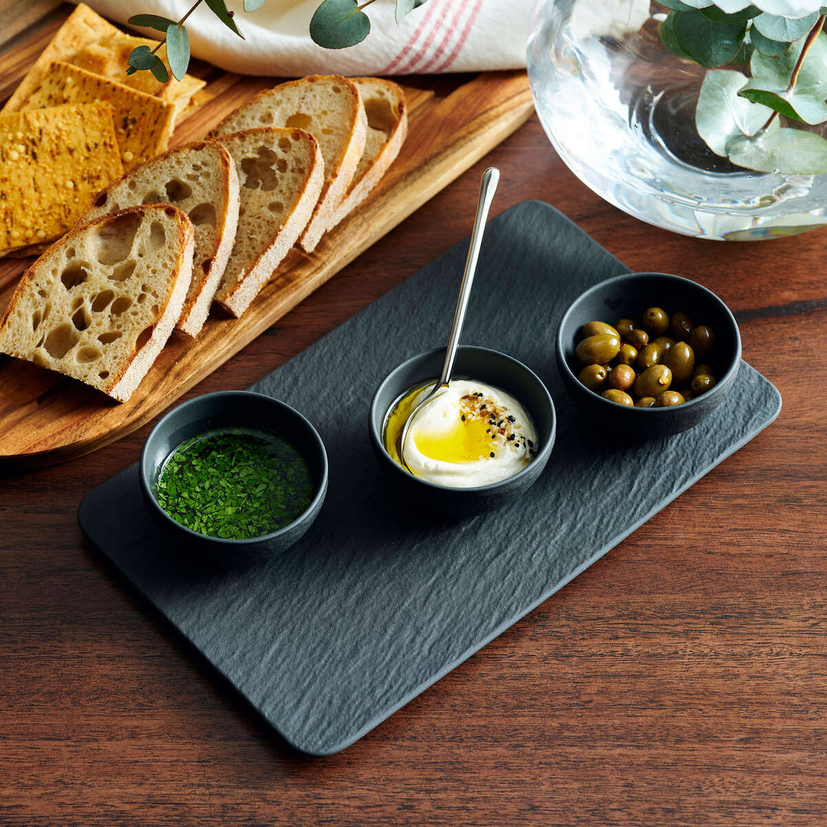 Manufacture Rock Dip Bowl Set, 4pcs Black