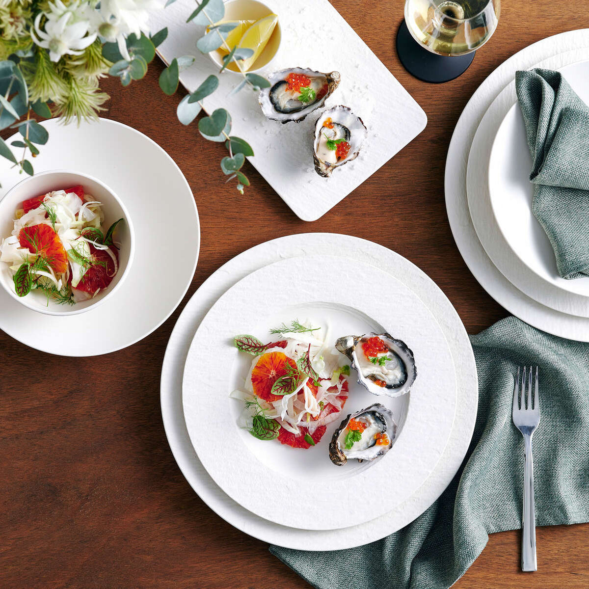 Manufacture Rock Blanc Dinner Set for Two, 8pcs White