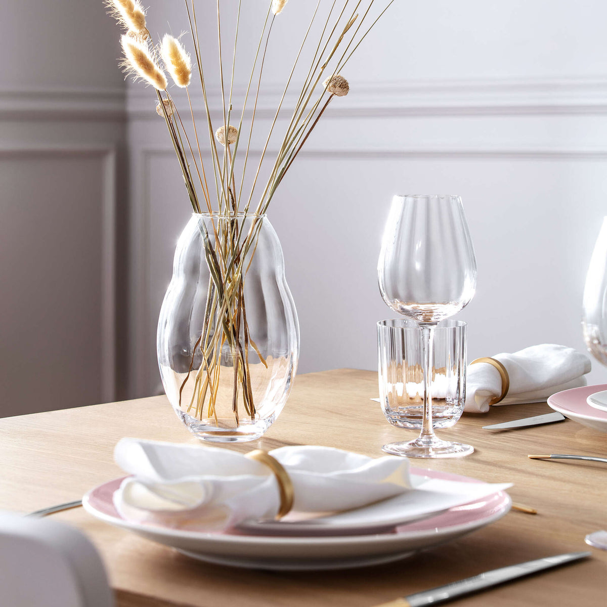 Rose Garden White Wine Goblet Set, 4pcs