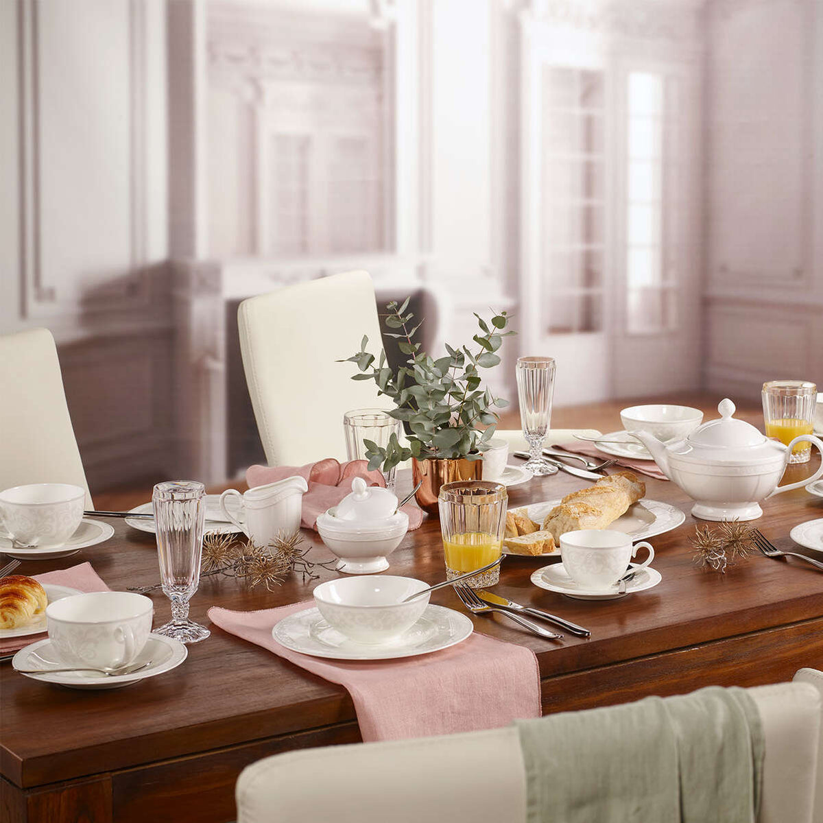 Gray Pearl Saucer Breakfast/Soup Cup