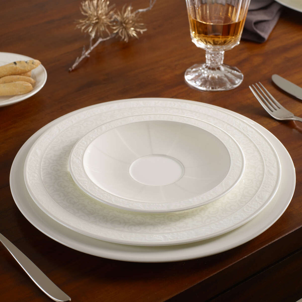 Gray Pearl Buffet Plate