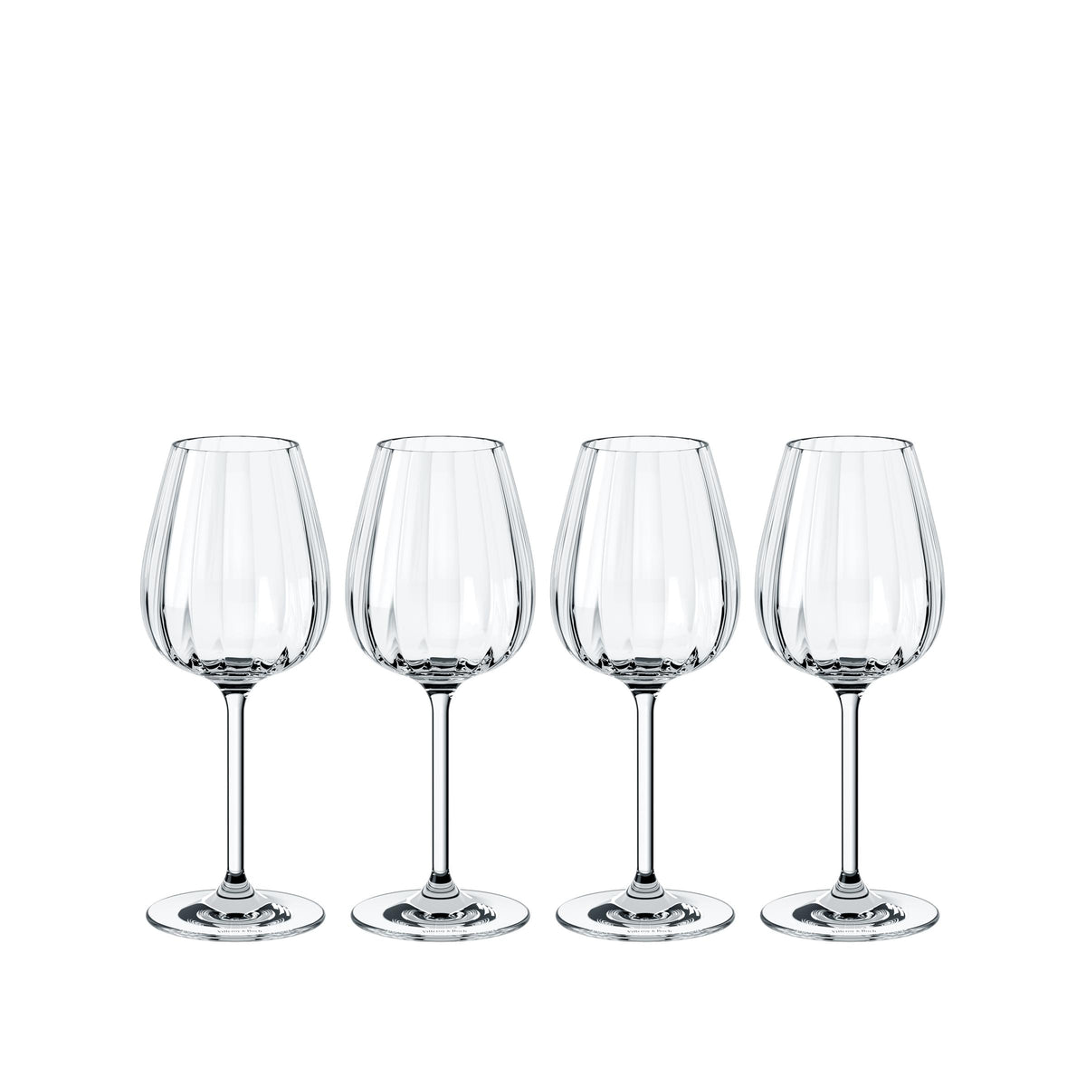 Rose Garden White Wine Goblet Set, 4pcs