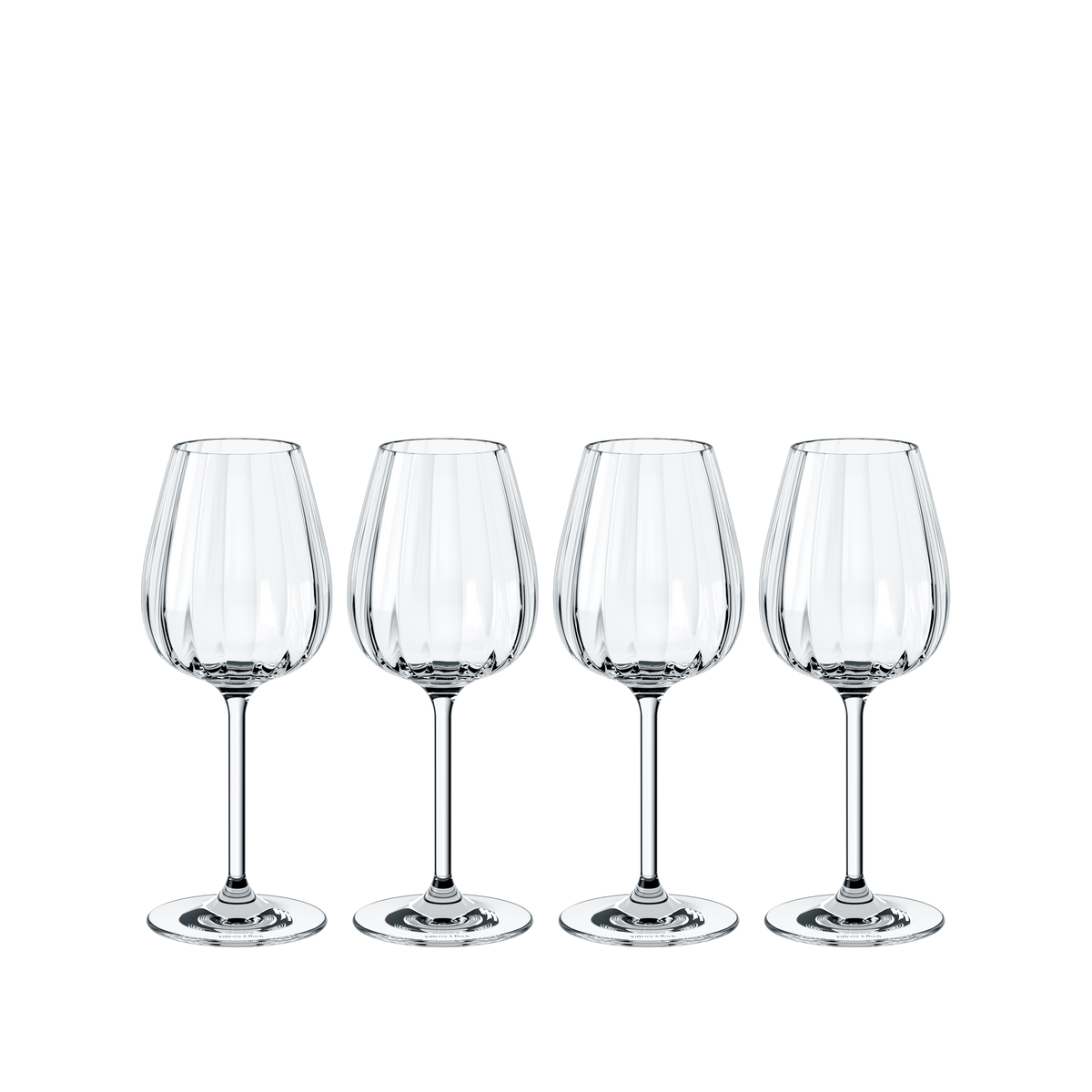 Rose Garden White Wine Goblet Set, 4pcs