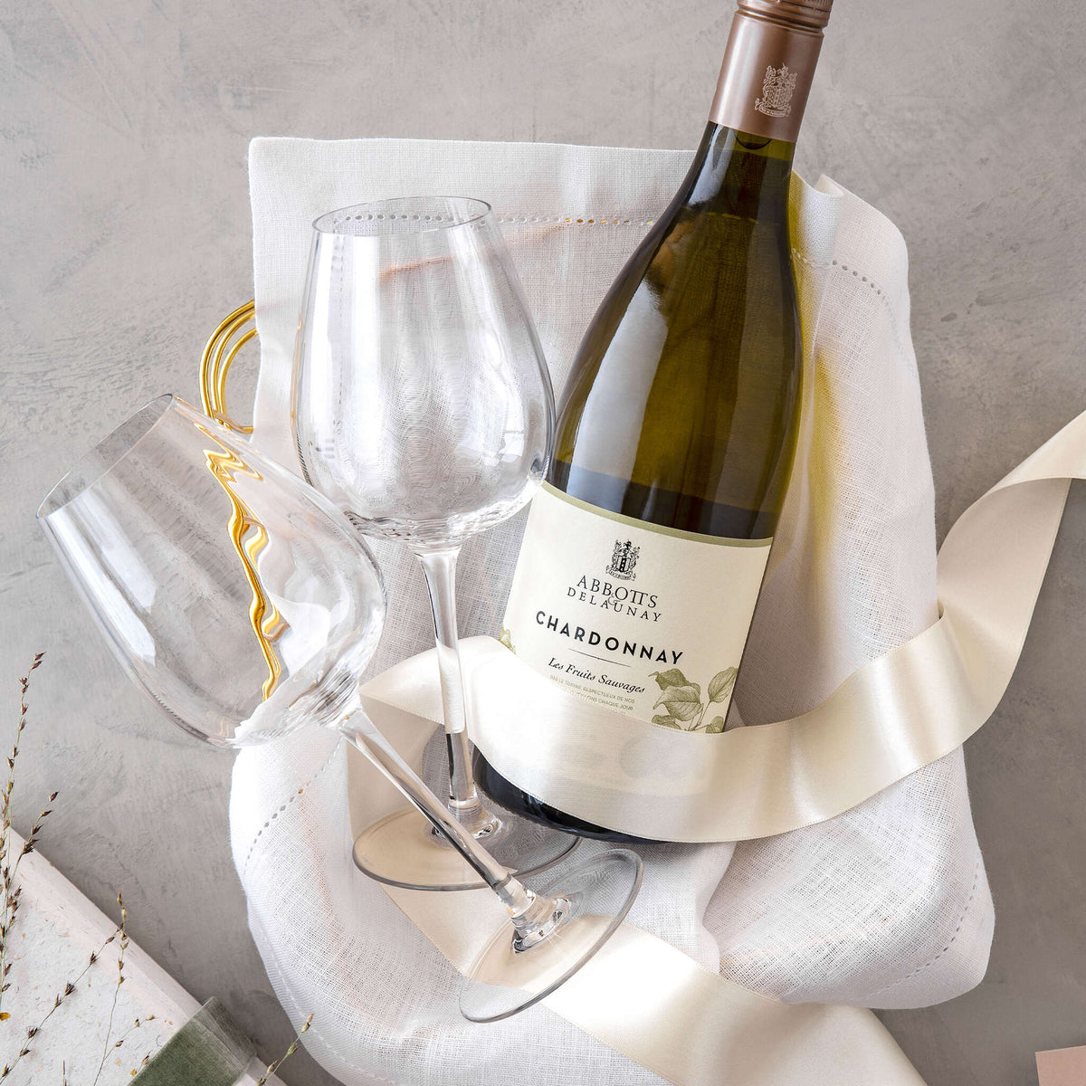 Rose Garden White Wine Goblet Set, 4pcs
