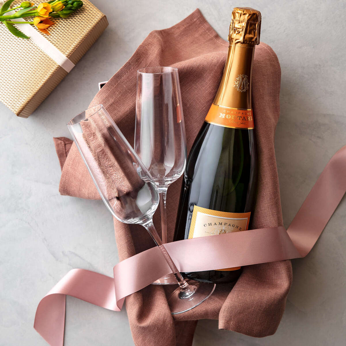 Rose Garden Champagne Flute Set, 4pcs