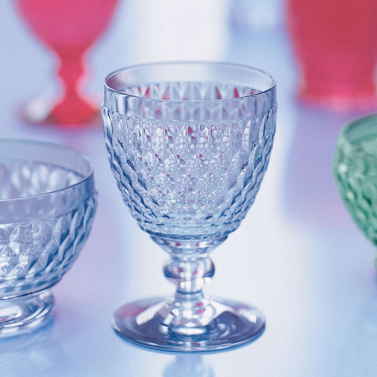 Boston Coloured Red Wine Goblet Blue
