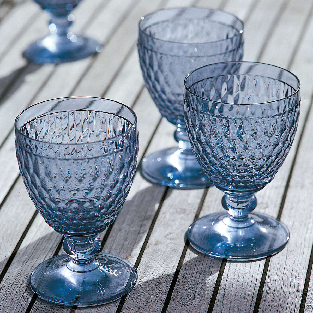 Boston Coloured Water Goblet Blue