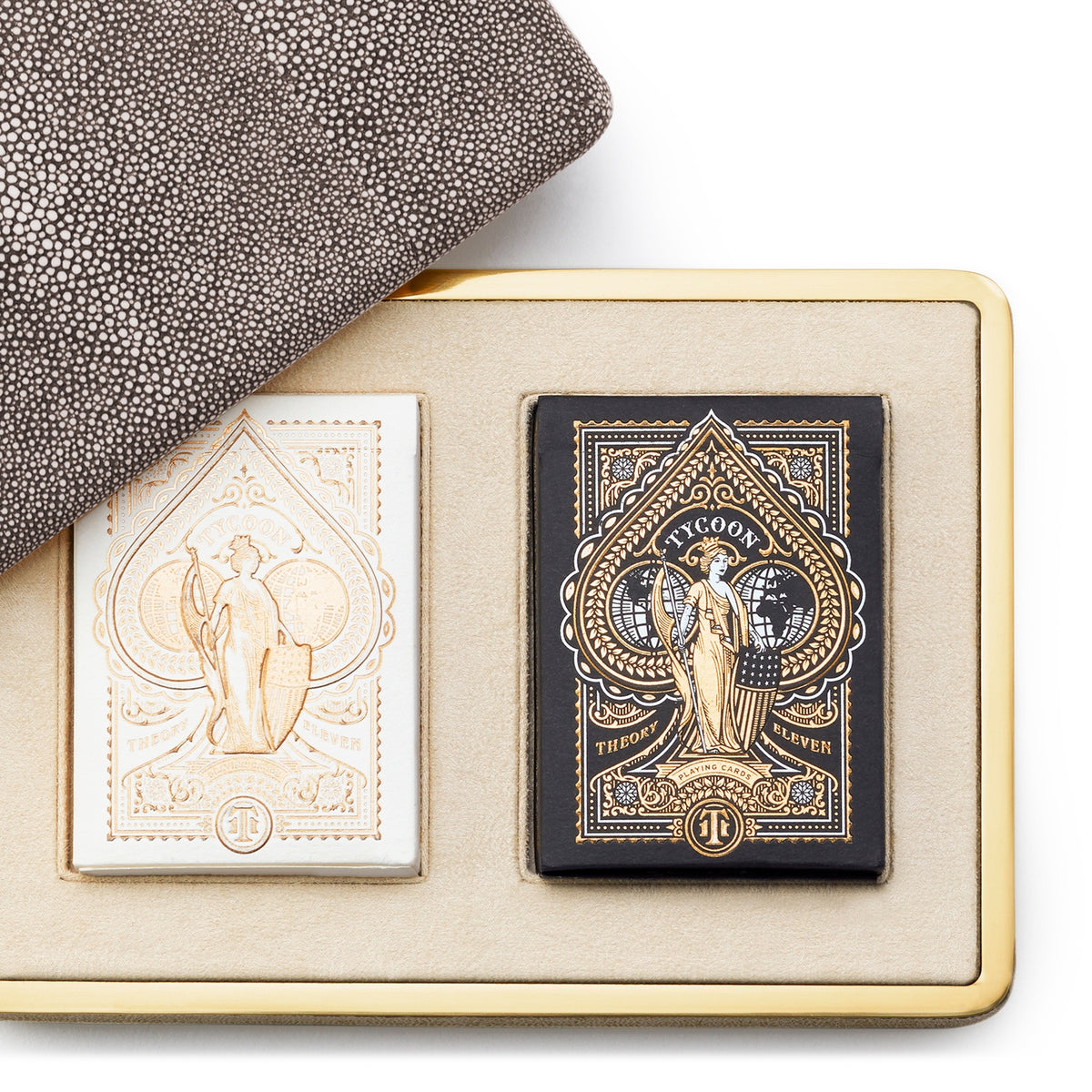 AERIN Shagreen Card Set Chocolate