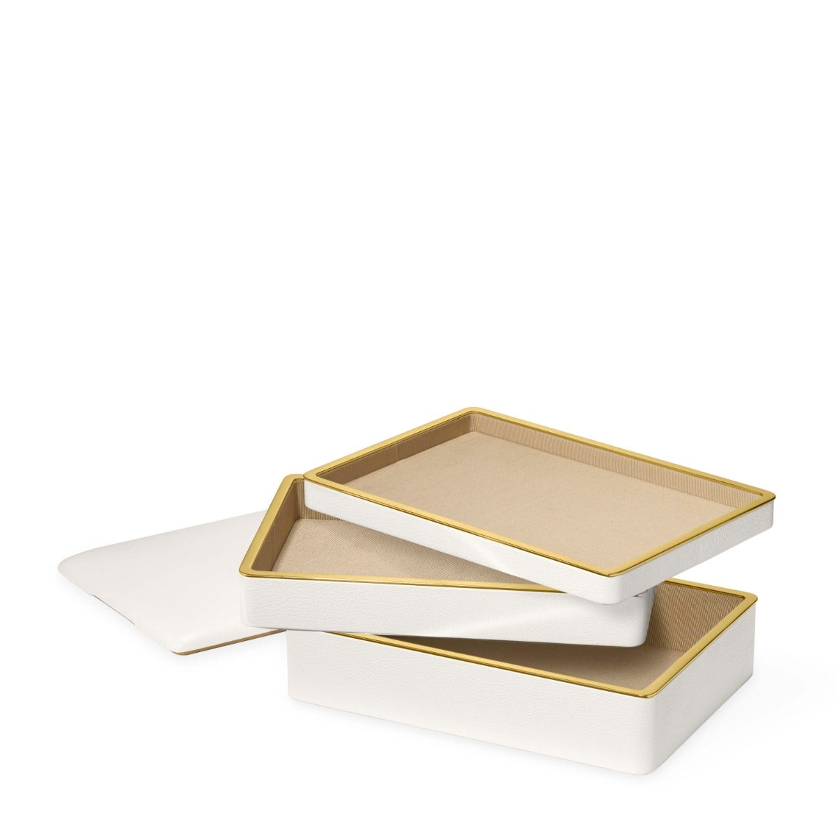 Piero Large Leather Stacked Jewellery Box