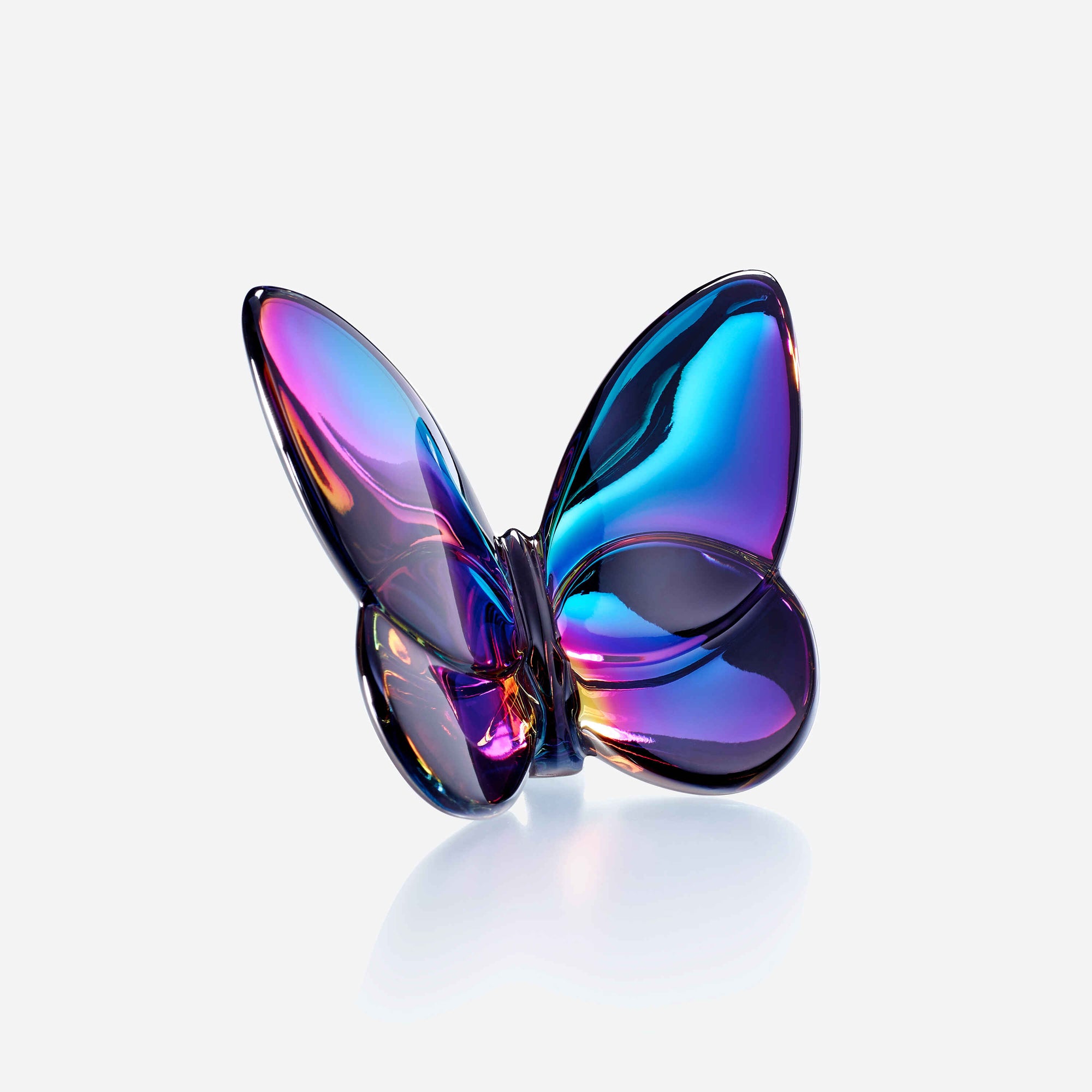 Colorful butterfly-shaped object on a white background