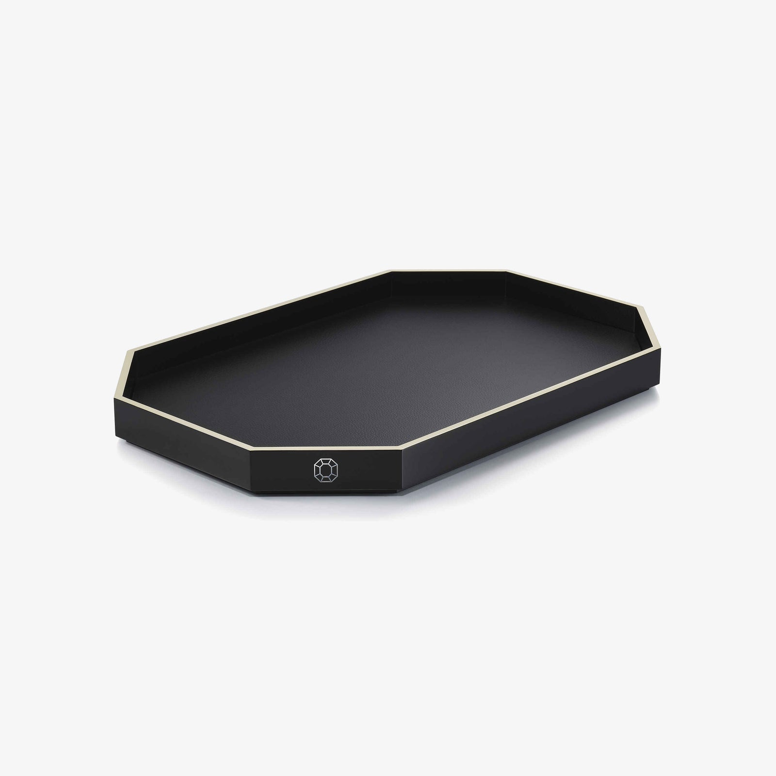 Baccarat black octogone tray