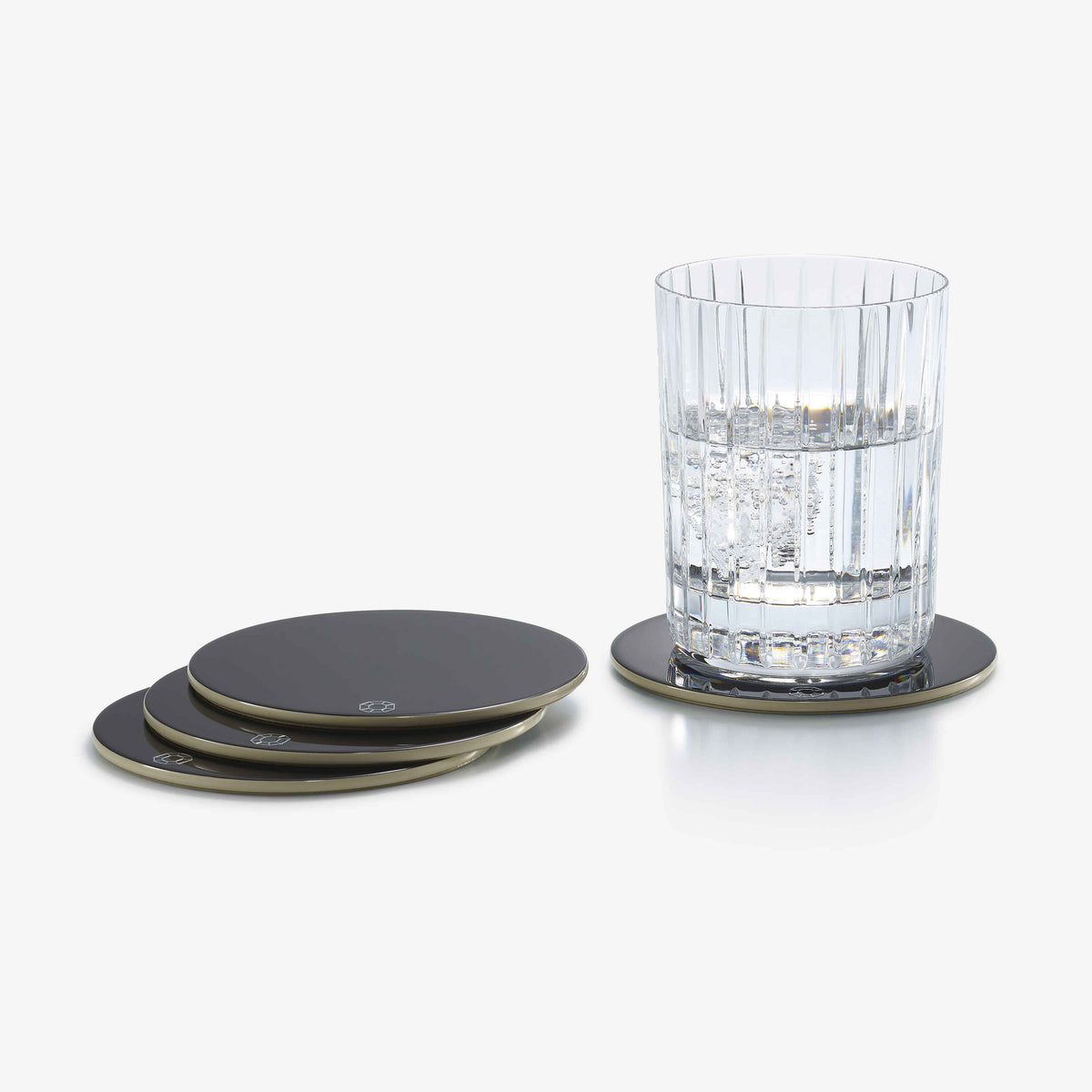 Octogone Coasters Black Set of 4