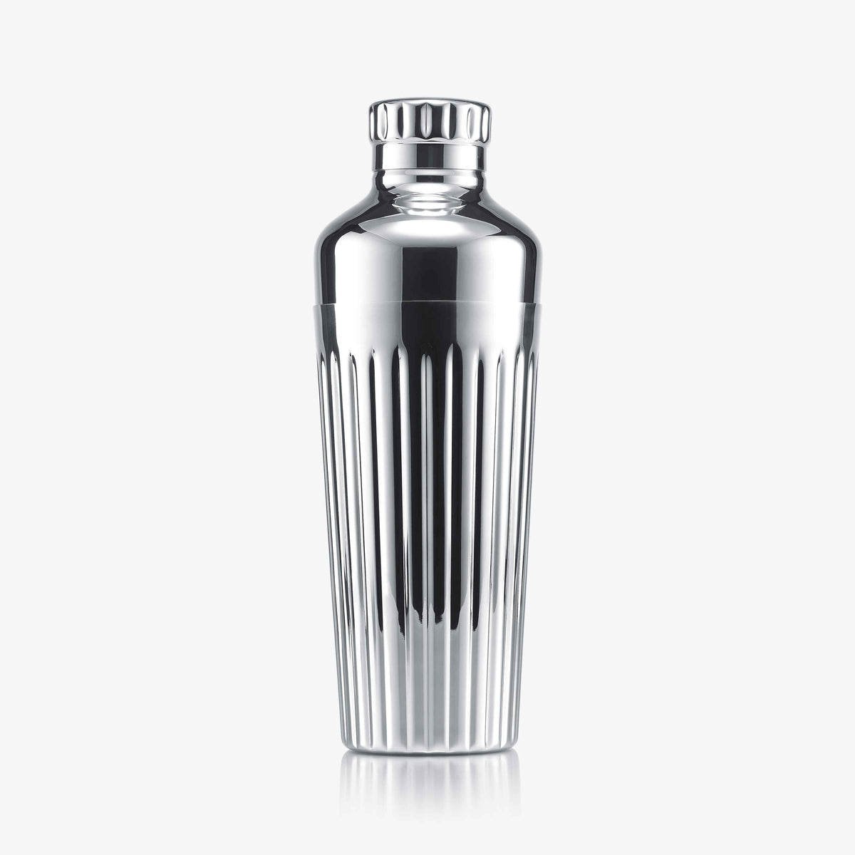 Silver cocktail shaker on a white background