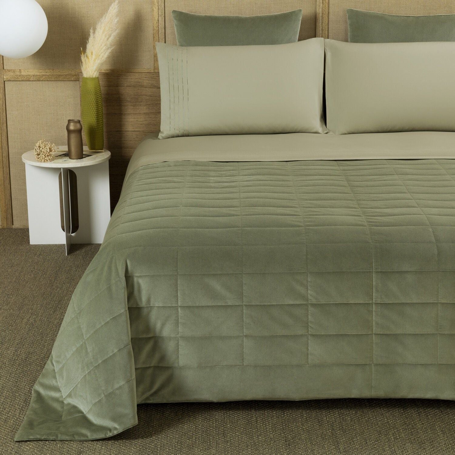 Frette Luxury Cashmere Quilt Tranquil Green