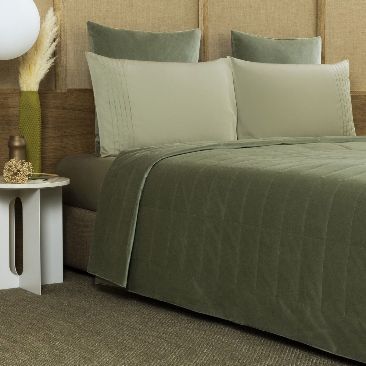 Frette Luxury Cashmere Quilt Tranquil Green