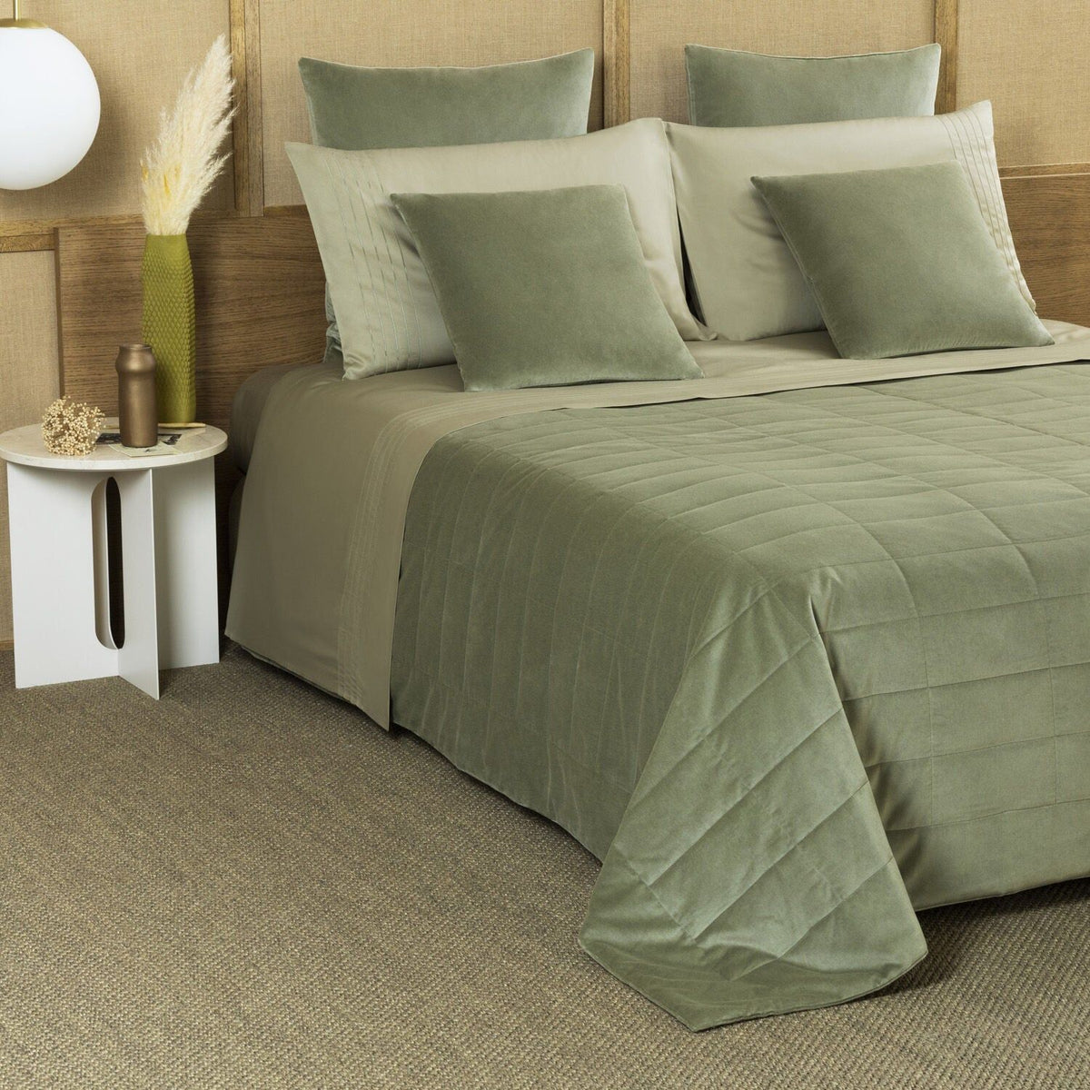 Frette Luxury Cashmere Quilt Tranquil Green