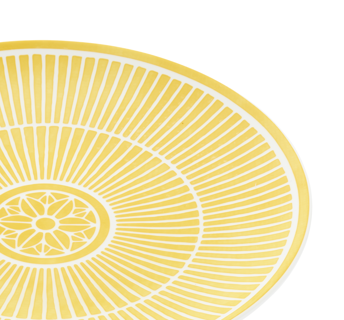 yellow and white plate