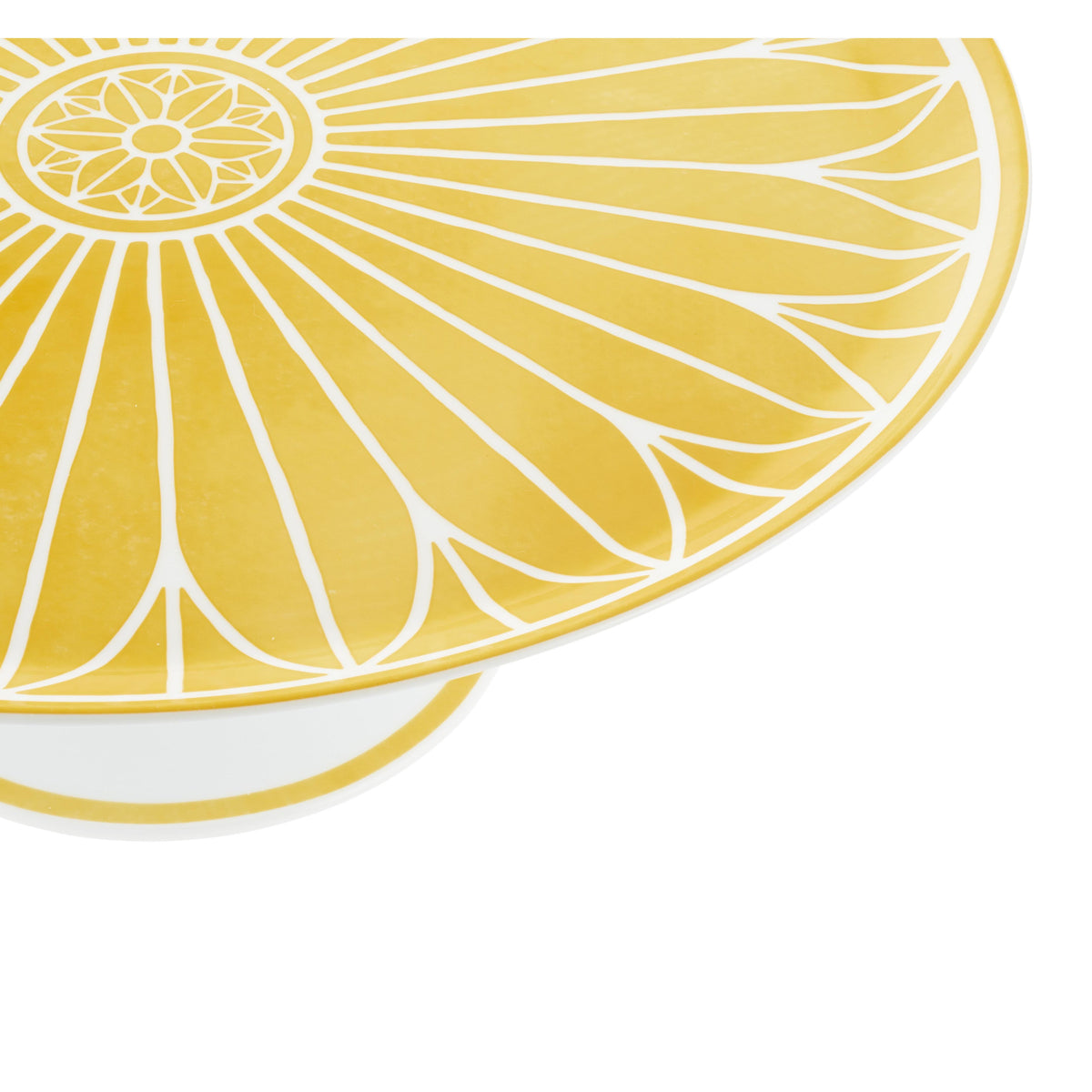 yellow and white cake stand
