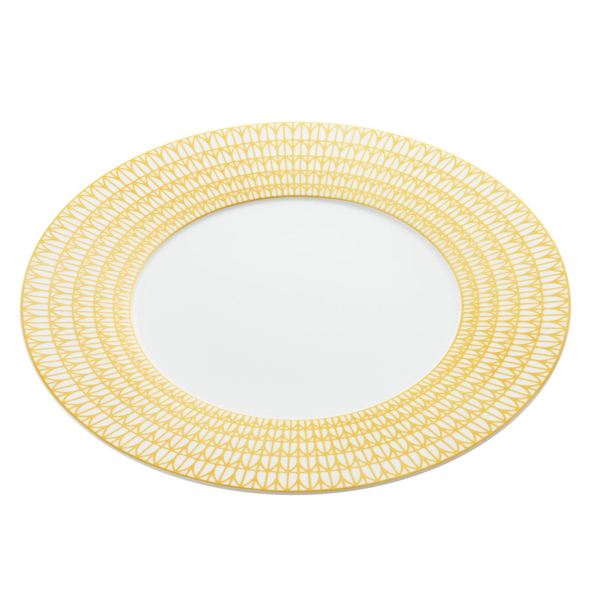 Yellow woven placemat on a white background