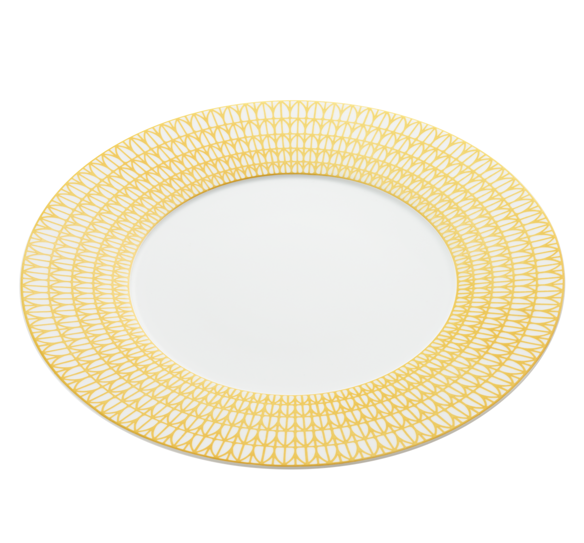 Yellow woven placemat on a white background