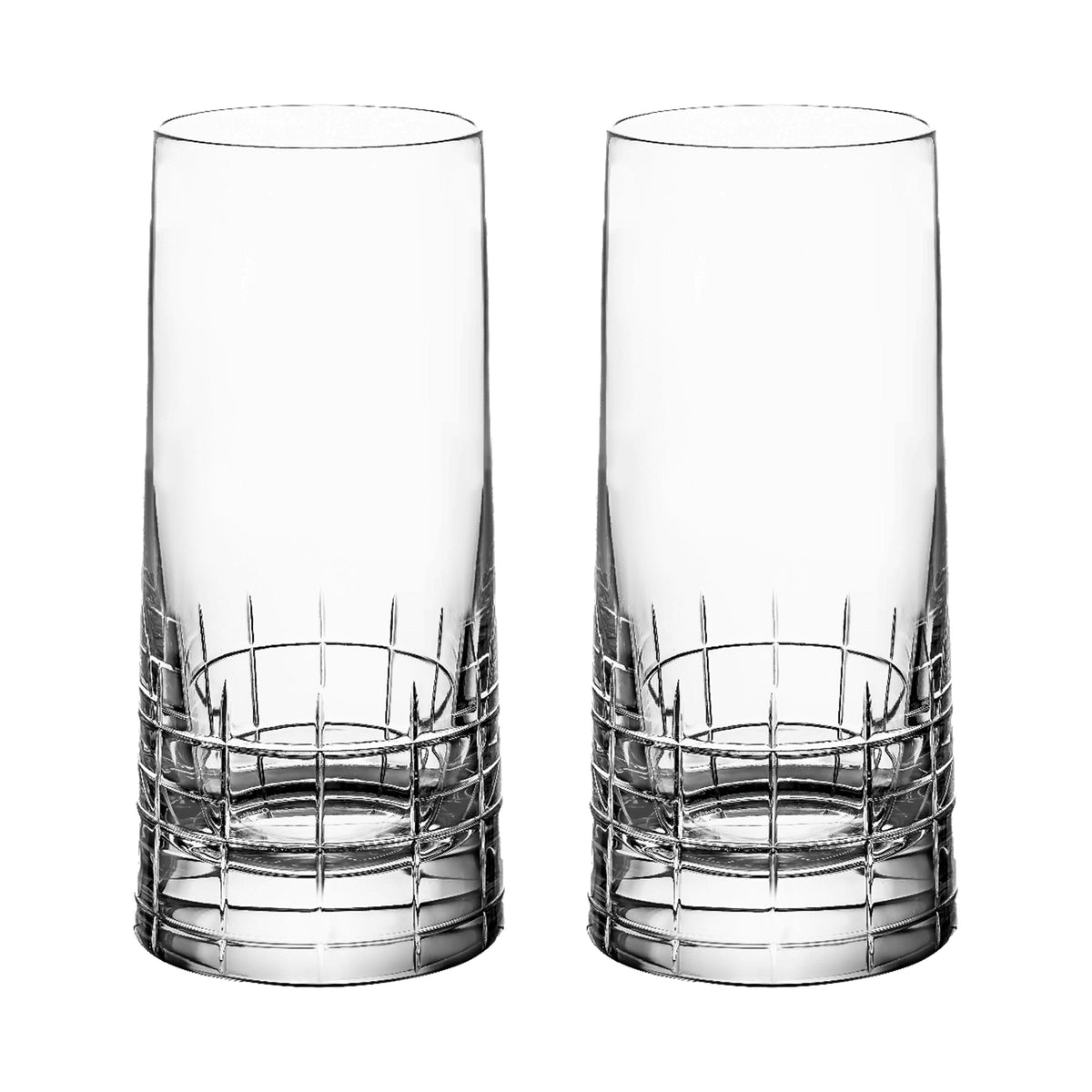 Set of 2 Highball Glasses Graphik Crystal