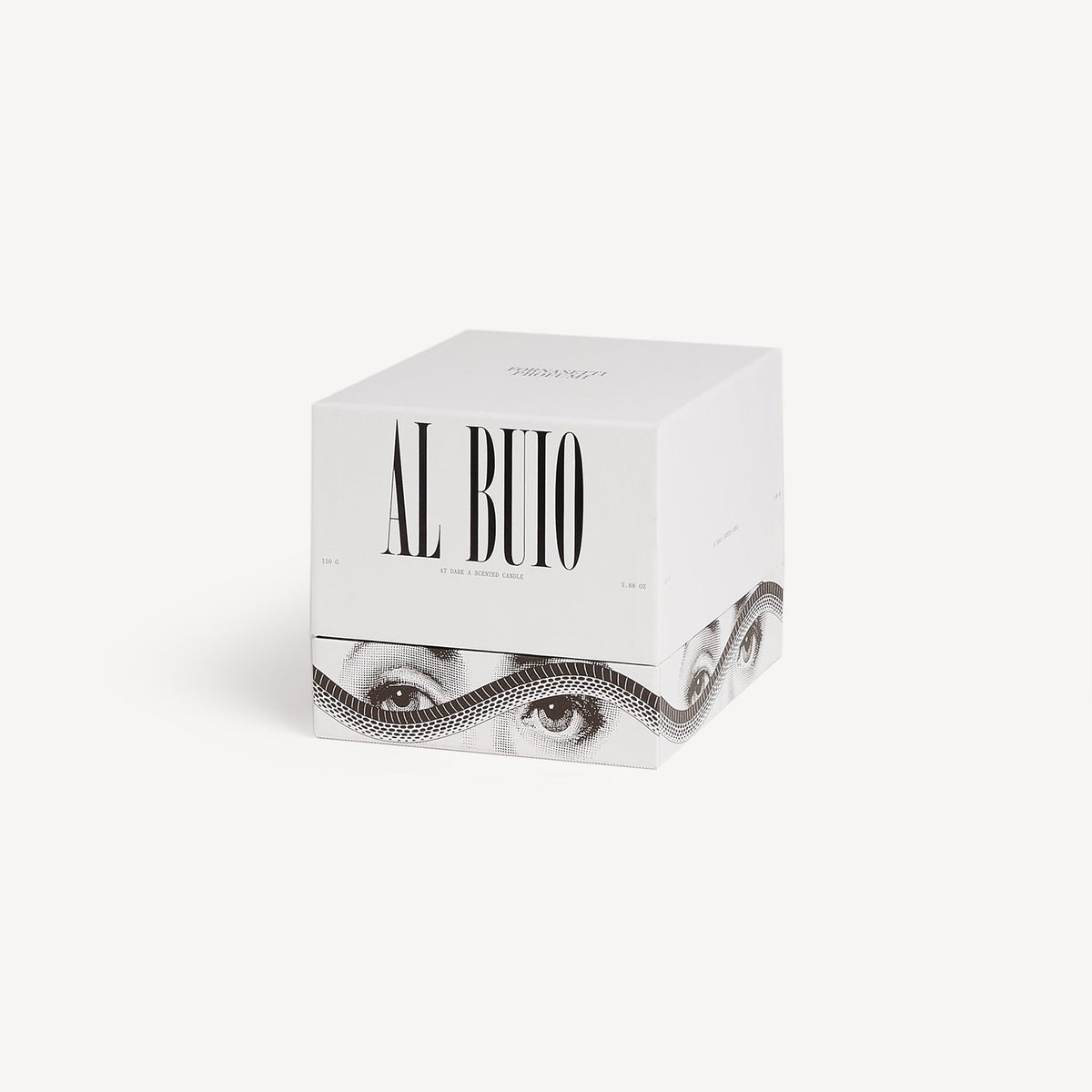 Cube-shaped product packaging with 'AL Buto' branding on a white background