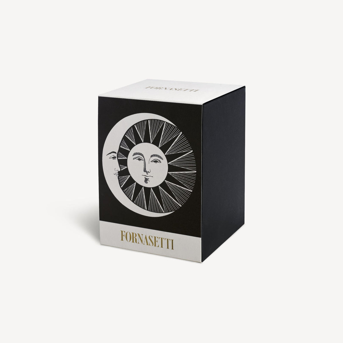 Fornasetti product packaging with sun and moon design on a white background