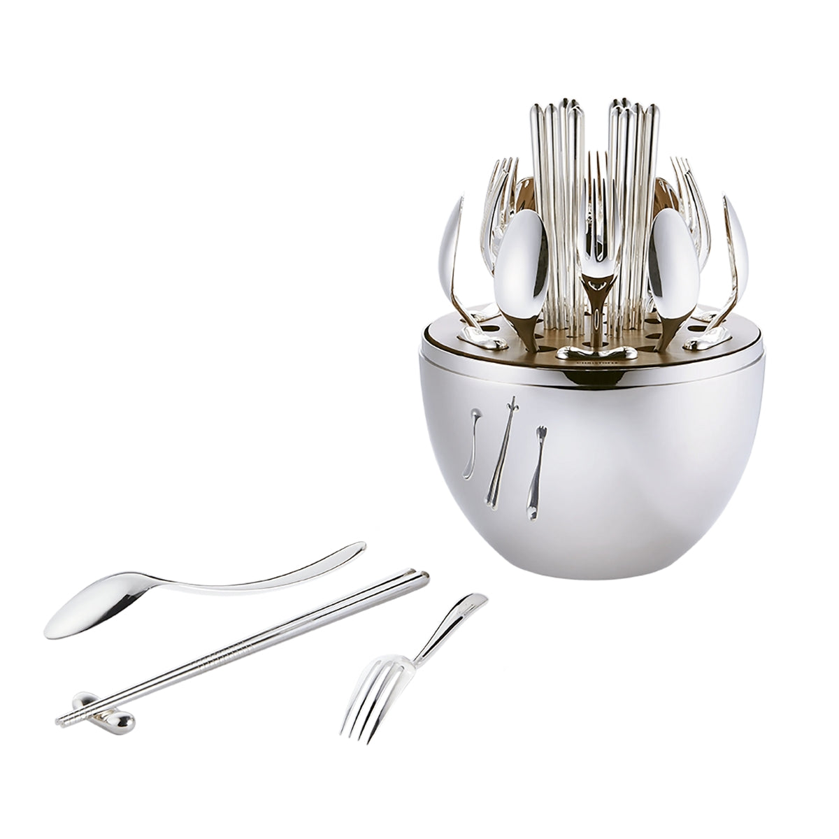 Flatware Set for 6 People (24 Pieces) Mood Asia Silver