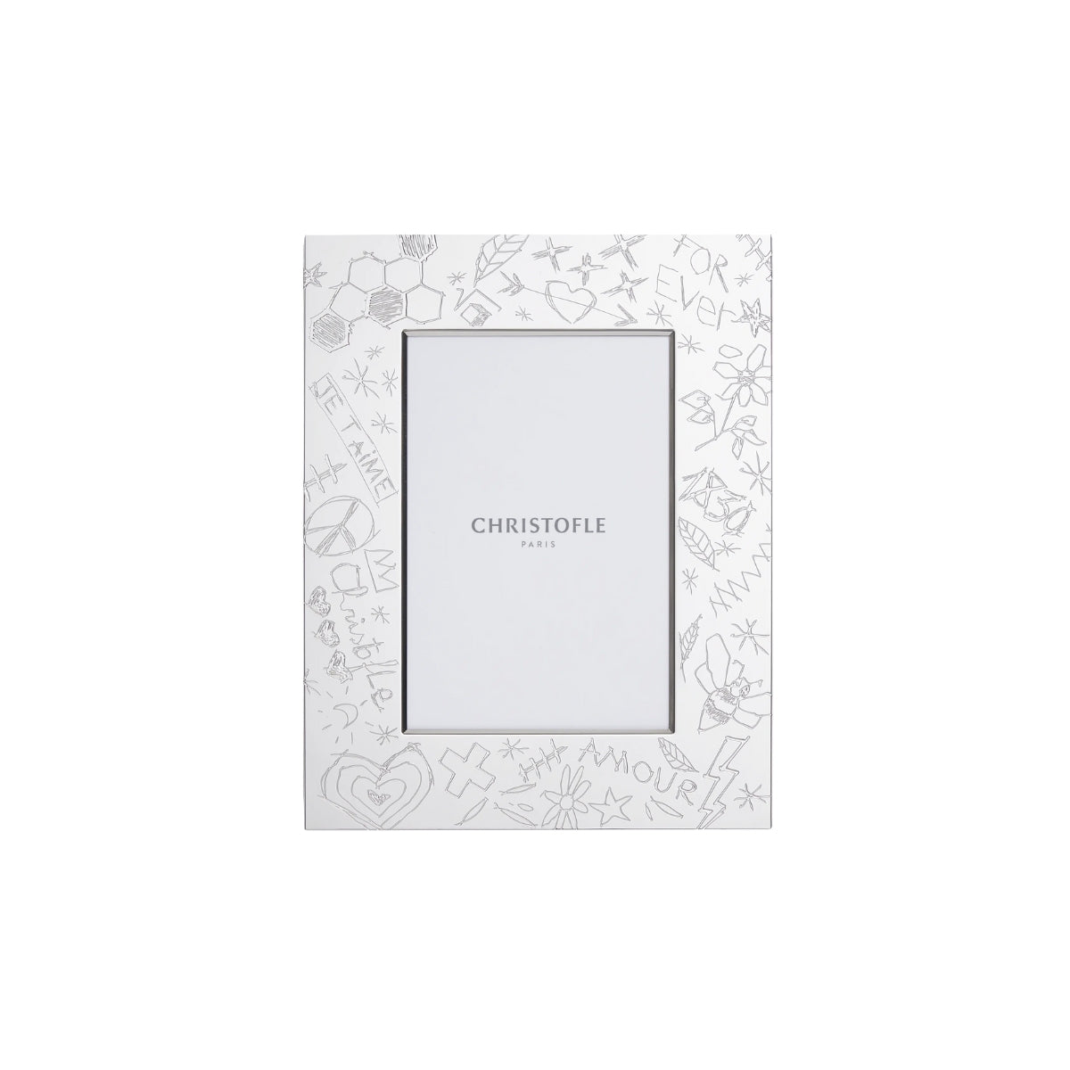 Graffiti Picture Frame Silver Plated