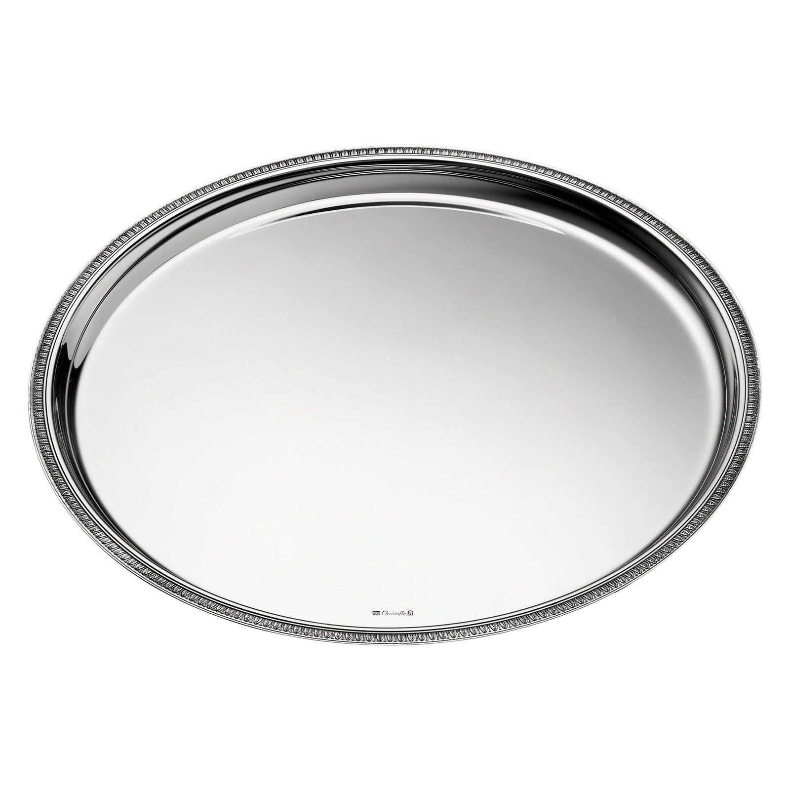 Christofle Malmaison Round Silver Tray 