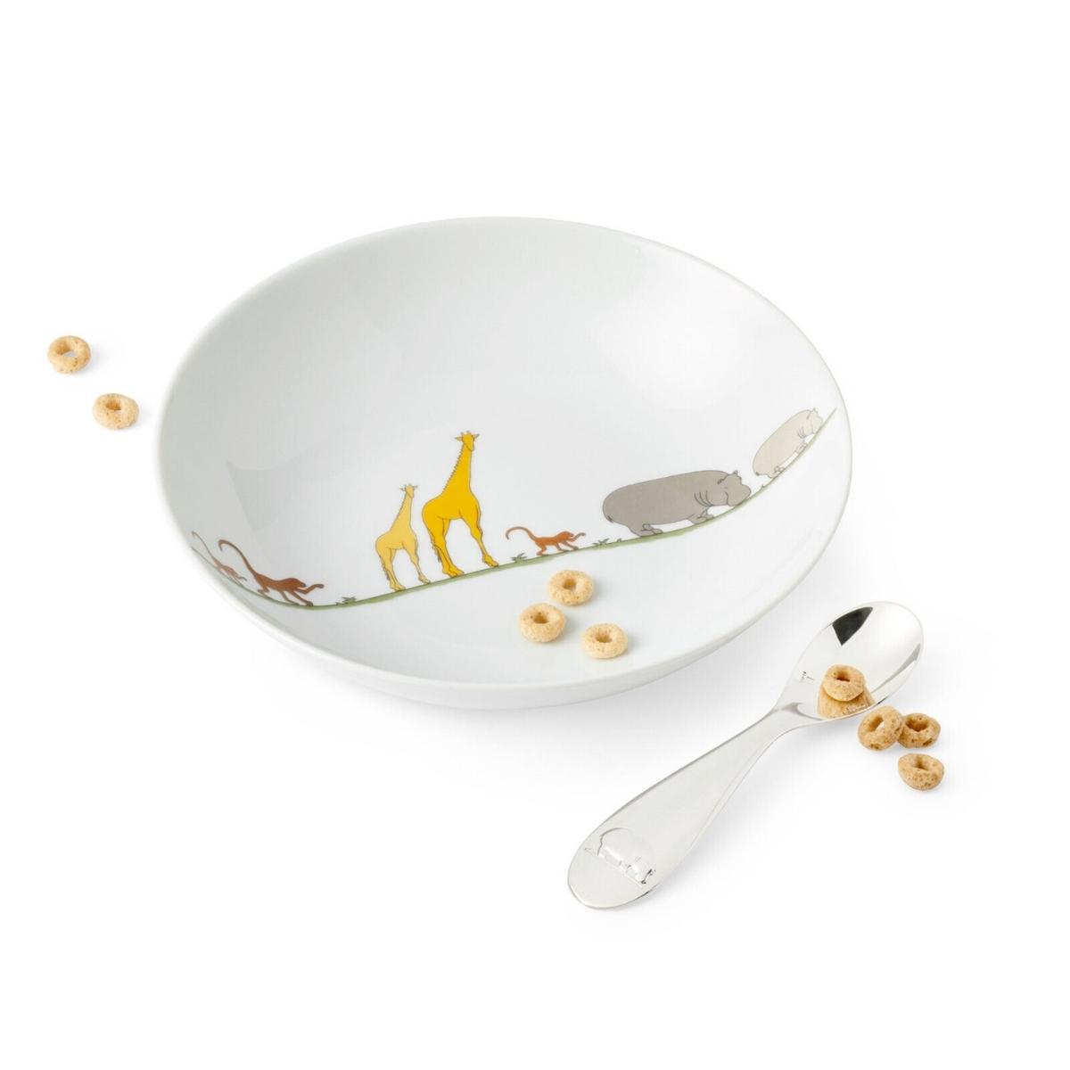 Savane Baby Spoon and Plate Set Silver Plated