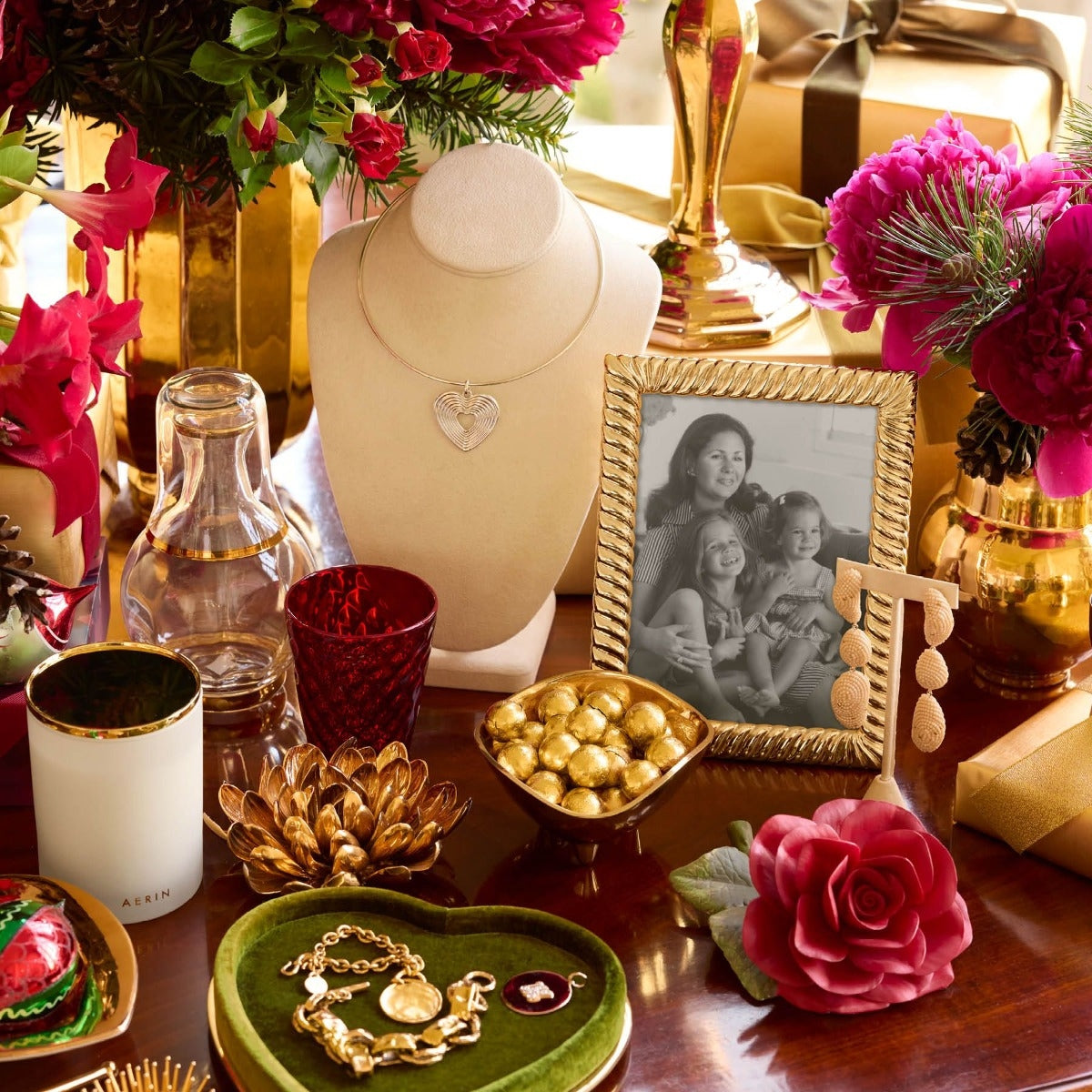 AERIN porcelain red rose