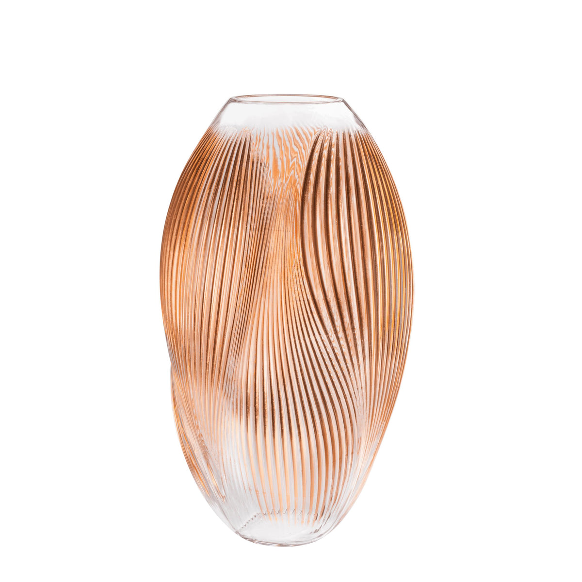 Alize Vase XXL With Pink and Gold Leaves