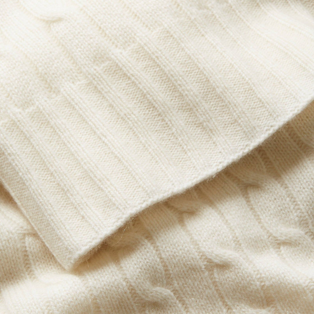 Ralph Lauren Cable Cashmere Throw Cream