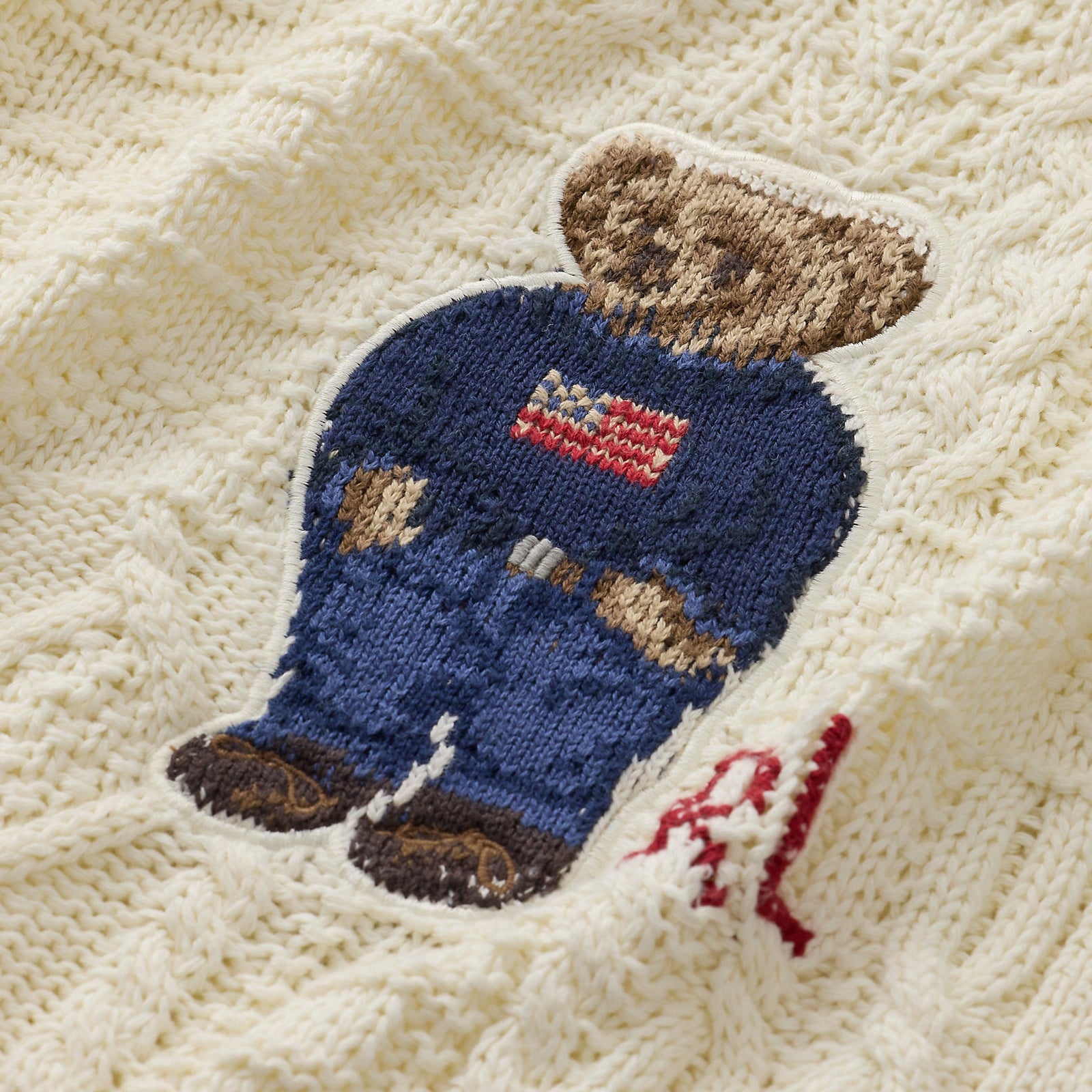 Ralph Lauren Baybrook cream throw blanket
