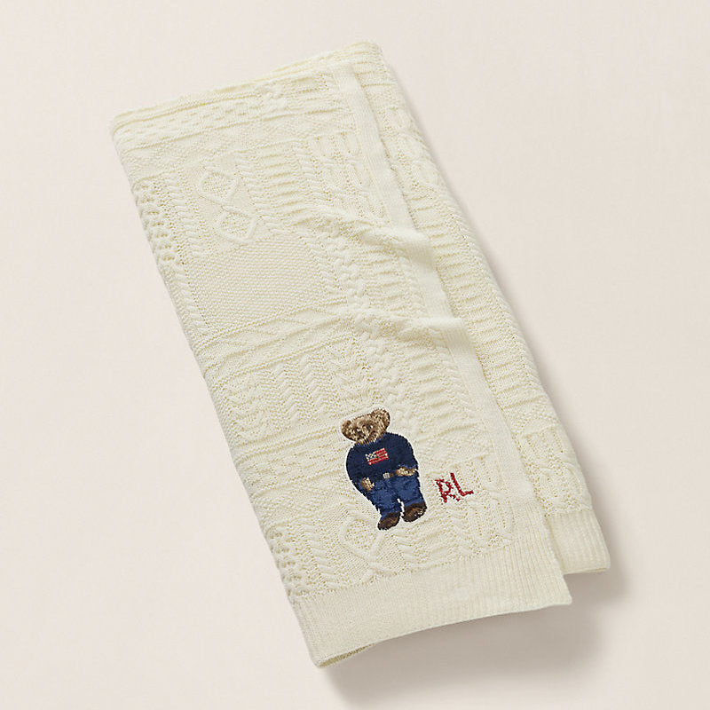 Ralph Lauren Baybrook cream throw blanket