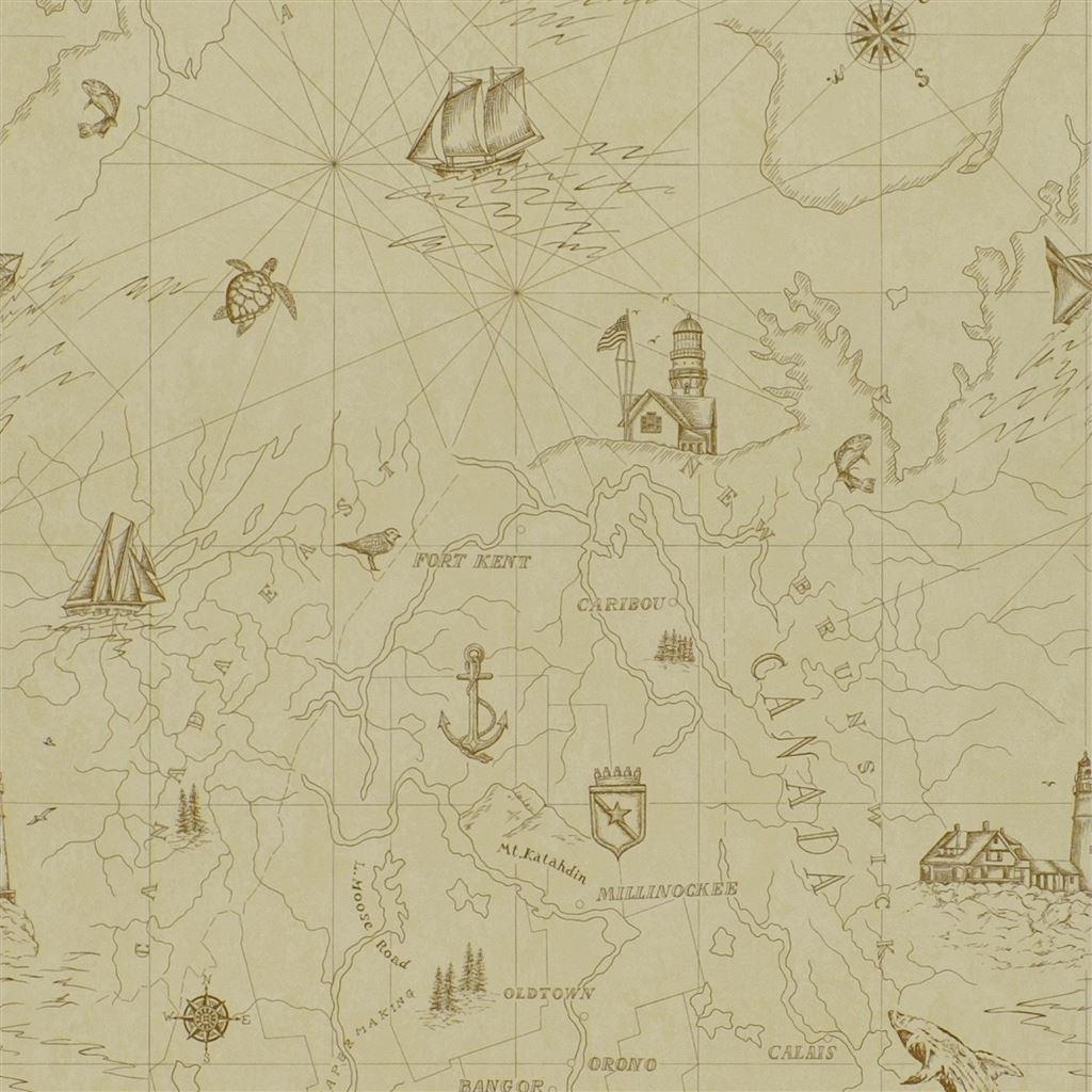Ralph Lauren Searsport Map Parchment