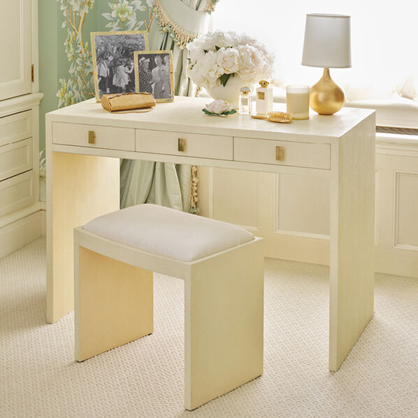 Aerin shagreen vanity table and stool 