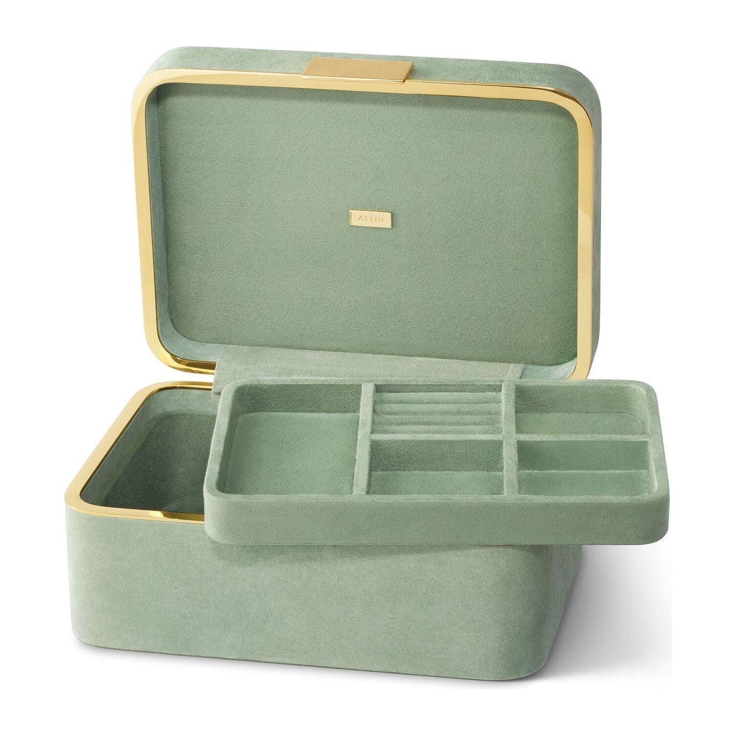 AERIN Beauvais sage jewellery box closed