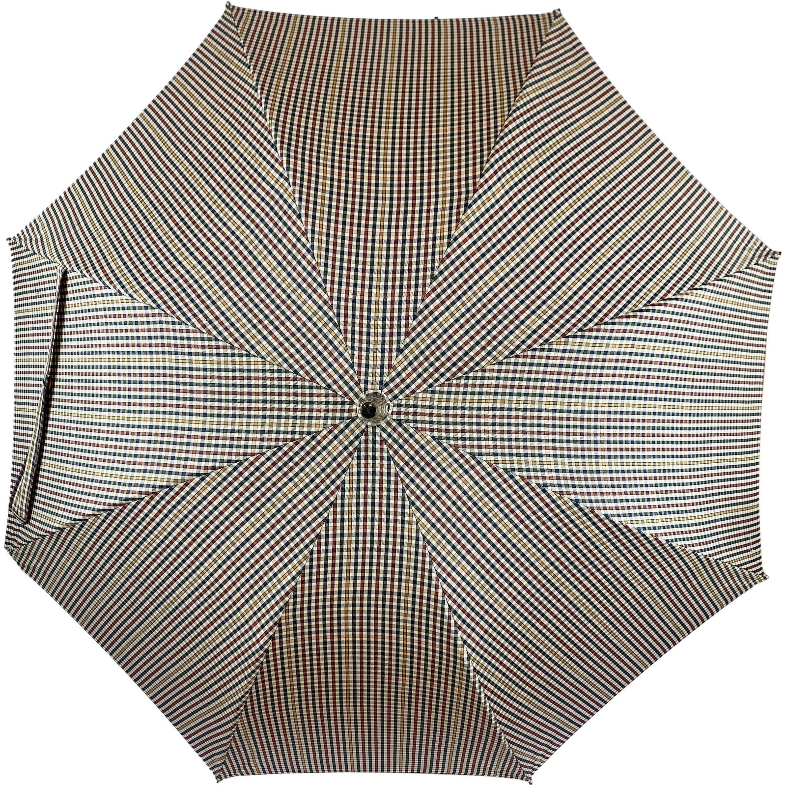 Cotton Check Umbrella with Bamboo Handle