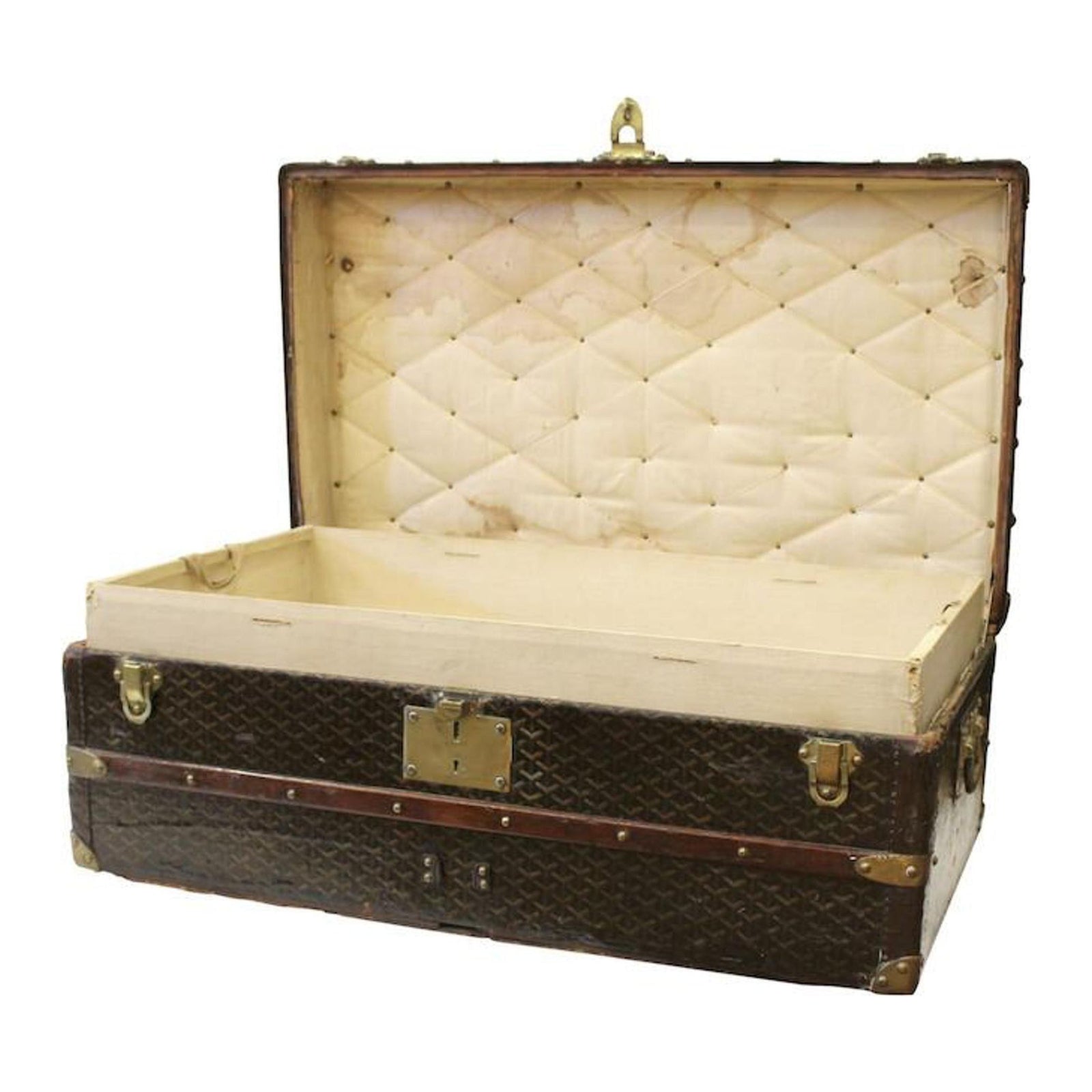 Cabin Trunk with Dark Brown Edging