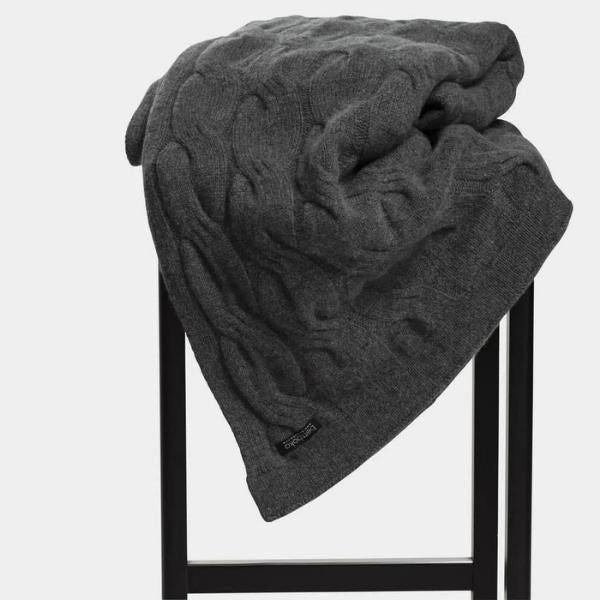 Chunky Cable Italian Cashmere Throw