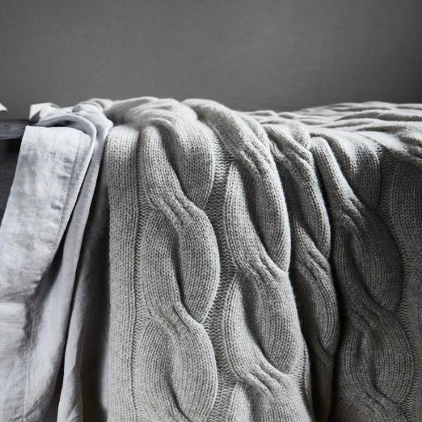 Chunky Cable Italian Cashmere Throw