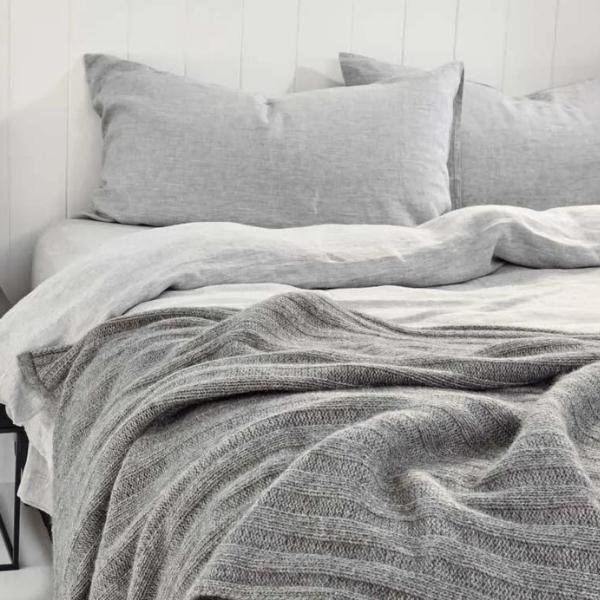 Chunky Rib Angora and Merino Throw