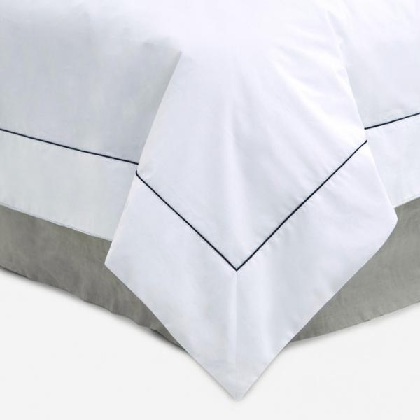 Cotton Percale Duvet Cover with Piping