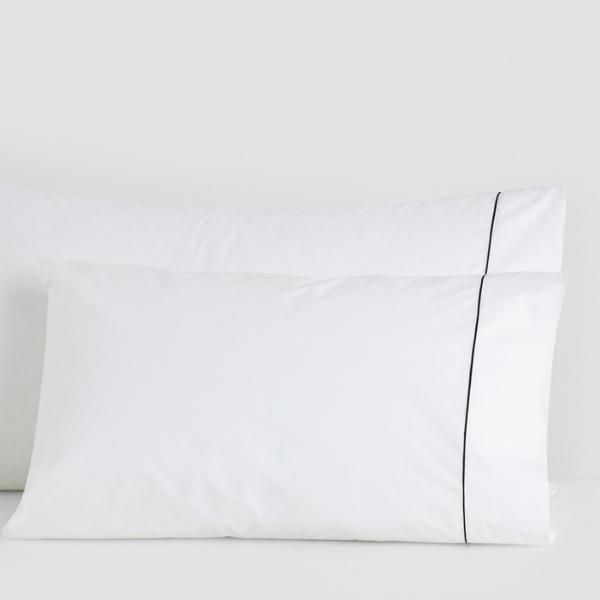 Cotton Percale Pillowcase with Piping